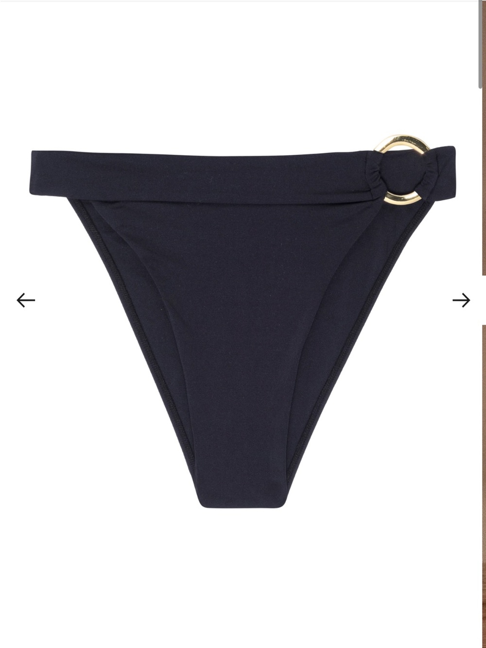 Monday Swimwear Antigua Bikini Bottom Gold Shimmer with Gold Ring Detail